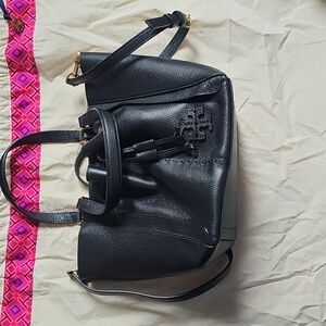 Tory Burch Magraw Dragonfly Black Leather Shoulder Bag